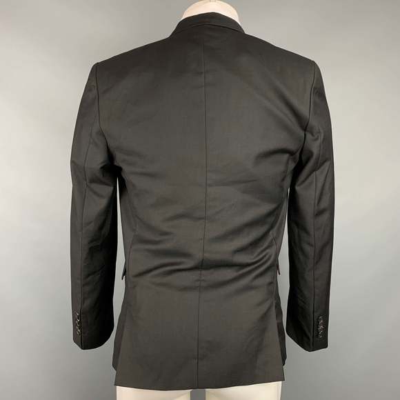 KRIS VAN ASSCHE Black Wool Peak Lapel Sport Coat - Picture 3 of 7